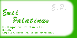 emil palatinus business card